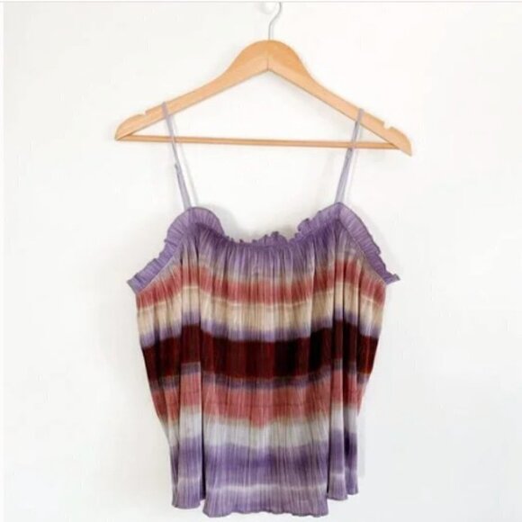MADEWELL by J Crew Textured Micropleat Tank Top in Ombré Rainbow adjustable XL - Picture 6 of 16